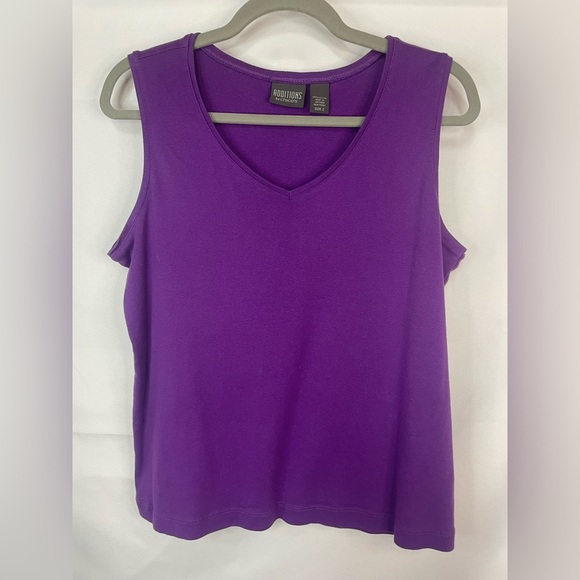 ADDITIONS but Chicos bright purple sleeveless top, with a vneck. All cotton! - Picture 1 of 3